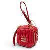 Excellent Charm MATELASSE Charm Logo Keyring Leather Pouch Red 5TL527 Used