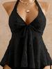 Summer 2026 Women's V-neck Halter Bikini with Ruffle Cover-up