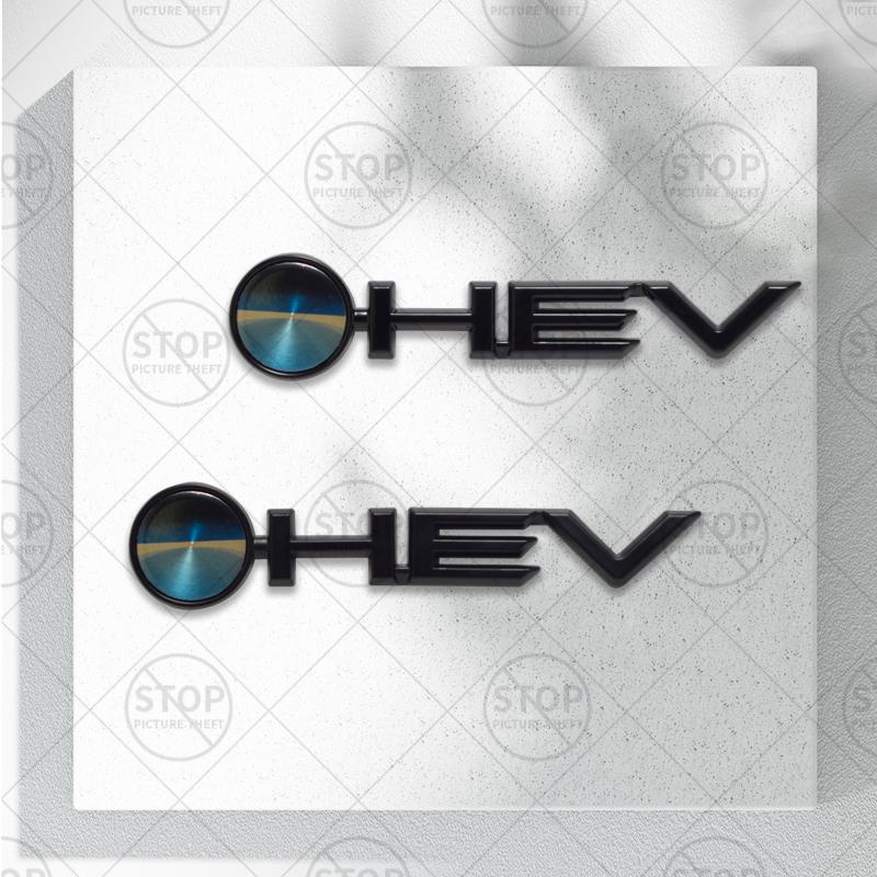 Autoaufkleber HEV Hybrid Logo 3D Decal Karosseriedekoration Abzeichen Heckklappen-Emblem