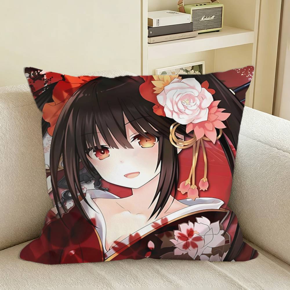 Date A Live Kurumi Tokisaki Square Sofa Pillow Cover Solid Color Living Room Home Decor Cushion Case