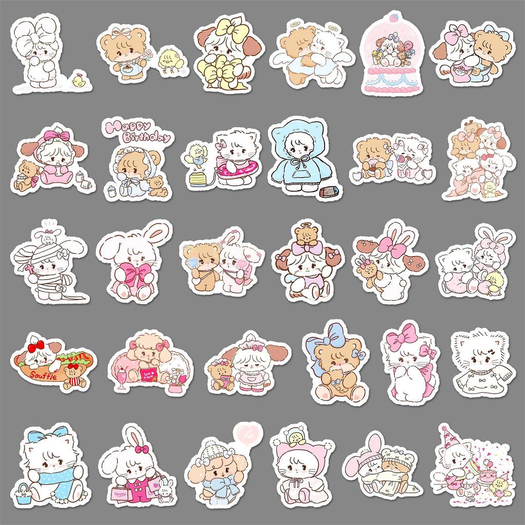 56 Cute Animal Cartoon Mikko Stickers - Waterproof DIY Decoration for Journal & Thermos Cup