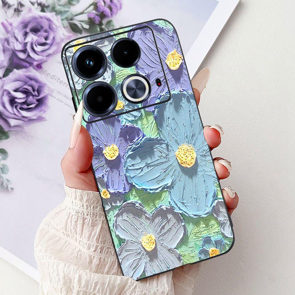 

For Cover Infinix Note 40 40x 40Pro Plus Note40 Pro+ Phone Case Colorful Flower Butterfly Lxuru Women Fashion Soft Siliocne Etui Note 40 Pro Plus