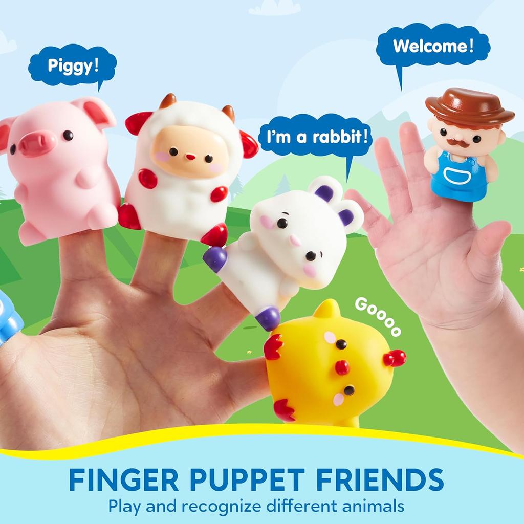 JOYFY Learning Farm Train Counting Matching & Sorting Montessori  Including 9 Farm Animals for Baby Christmas Birthday Gift