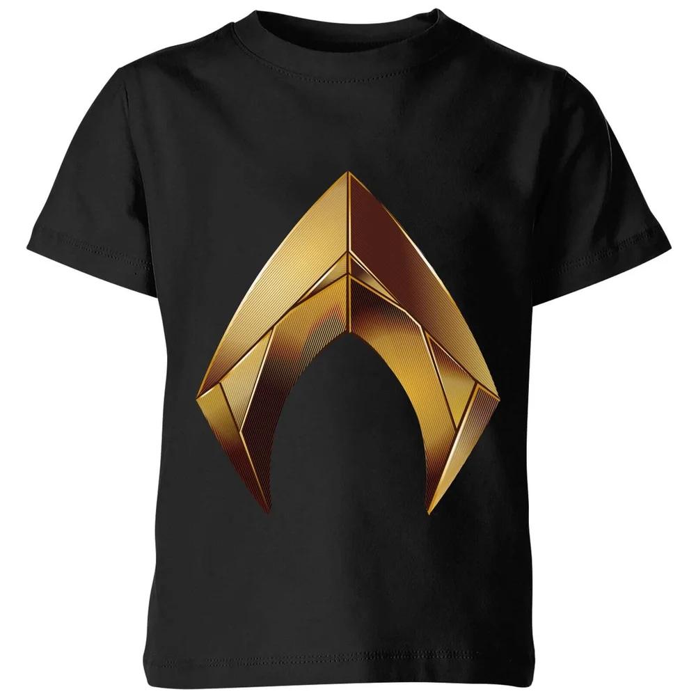 Aquaman Symbol Kids  T-Shirt - Black - 3-4 Years 110