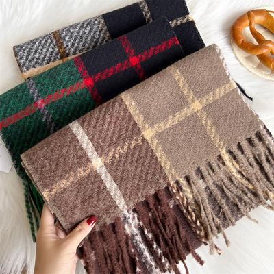 Women'S Fashion Scottish Style Tartan Warm Scarf Plaid Soft Long Wrap Shawl Christmas Valentine'S Day For Girlfriend Wife Mom