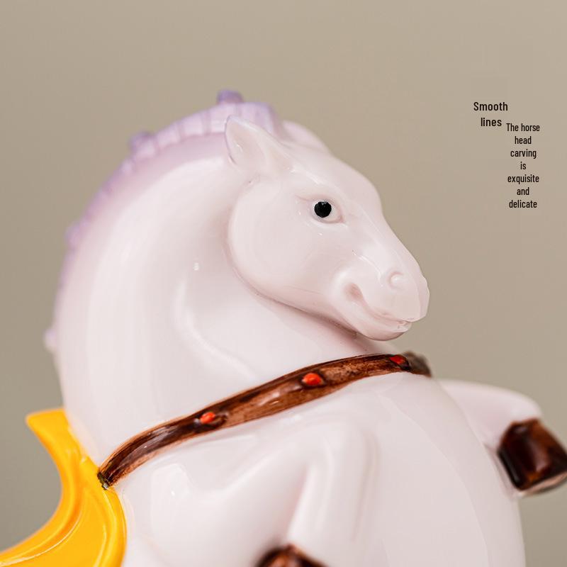 Cherry Blossom Pink Tang Horse Ornament