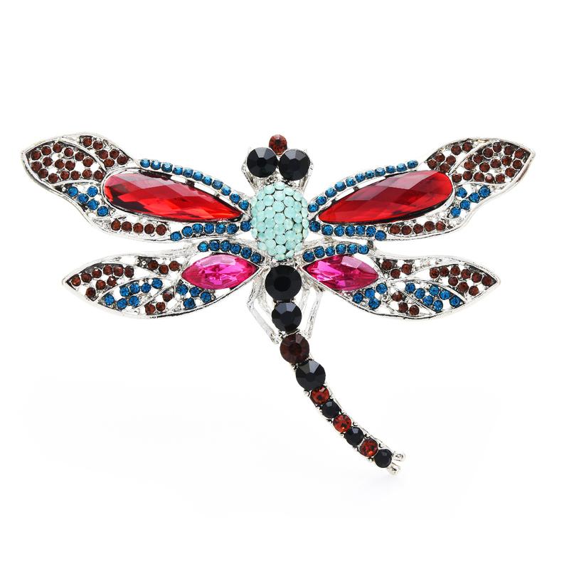 Большая разноцветная стрекоза женская брошь зимние украшения подарок модный аксессуар