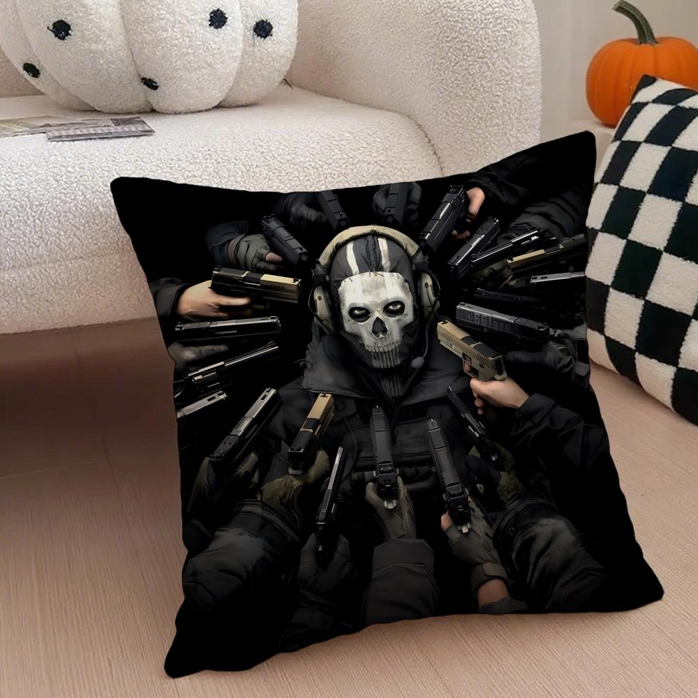 Trending Call of DDuty Game Hardcore Shooting Cushion Cover Throw Pillow Cover Hidden Button Durable Polyester Chair Cushion