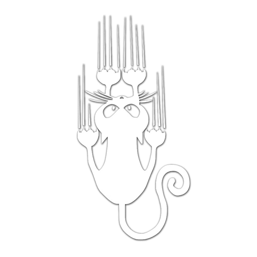 

[JASDESIGN] Cat Sticker Cat Sticker Cutting Sticker Car Motorcycle Decal Funny Cute JM-280 (White Silver, 1) белый