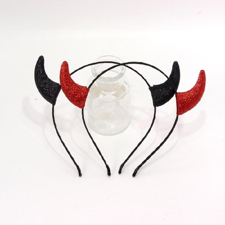 Glitzerndes Puder Teufelshorn Stirnband für Party Treffen Cosplay Haarband Dunkle Serie Haarreif Kostüm Requisiten Accessoire