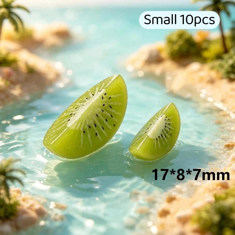 Miniature Resin Sliced Fruit Models 10Pcs Realistic Food Props for Dollhouse DIY Craft Micro Landscape