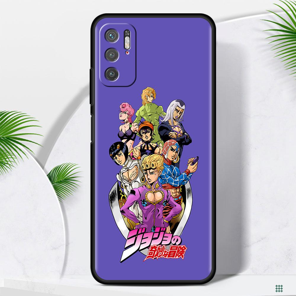 Etui na telefon do Xiaomi Redmi Note 11 10 Pro 9 9S 10S 8 7 8T K40 9A 9C 9T Modna obudowa silikonowa miękka okładka Anime Cartoon J-Jojo