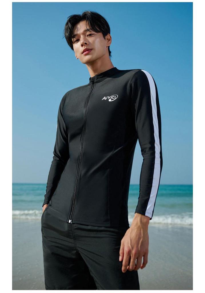 Unisex Jellyfish-Proof Diving Jacket: Sun-Protective, Quick-Dry, Chest-Padded, Long Sleeve Swimsuit for Couples.