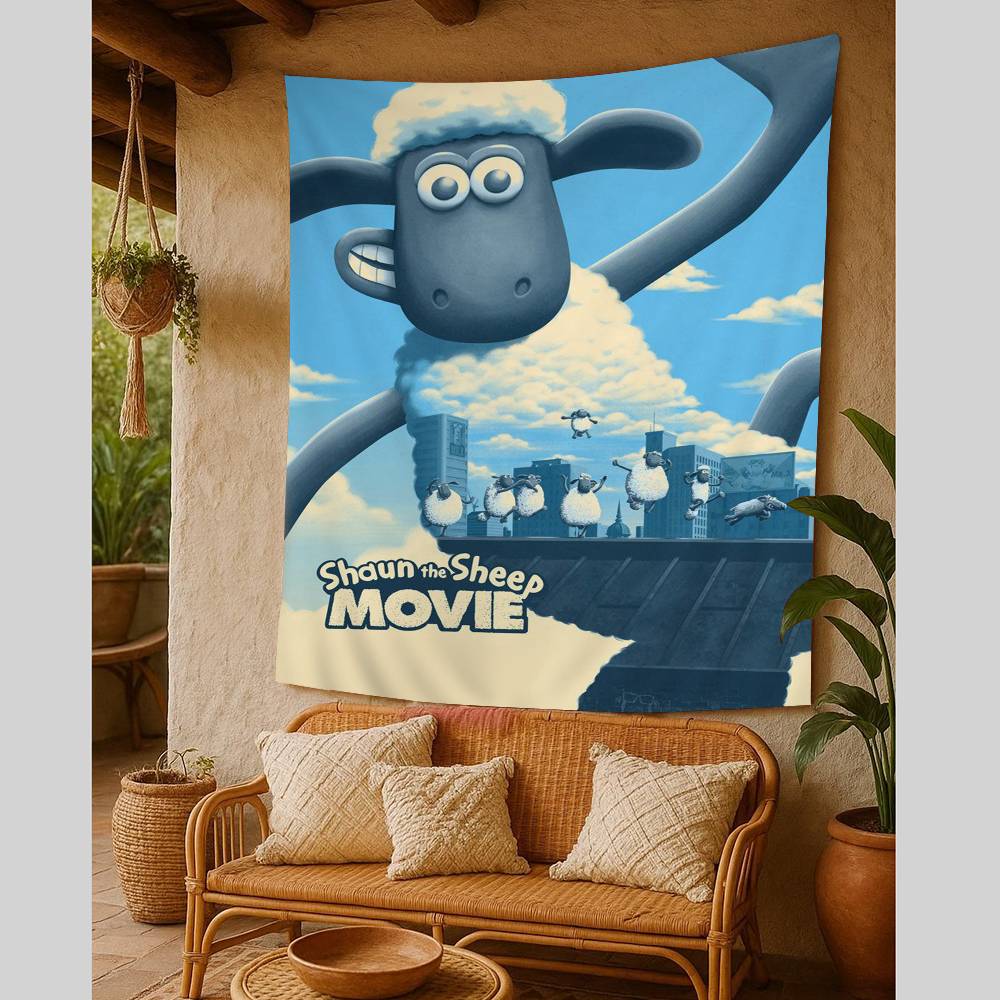 Cartoon SShaun fun the Sheep anime DIY Wall Tapestry for Living Room Home Dorm Decor Wall Art Decor