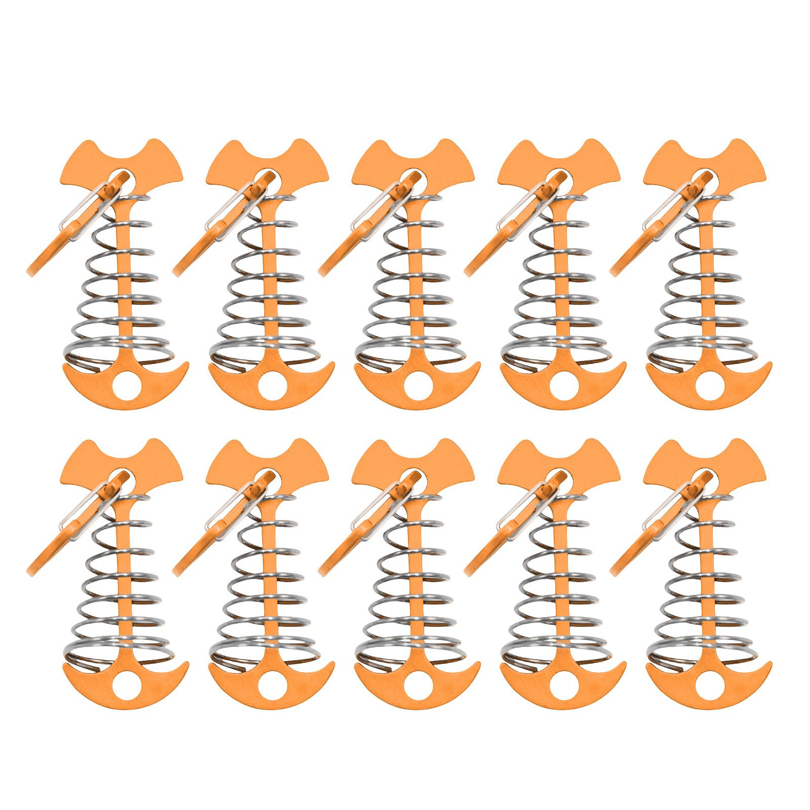 10 Stück Winddichte Fischgräten-Deckanker Hering Feder Abspannleine Spanner Kordelversteller Deckplanke Brett Zeltpflock Langlebig gold