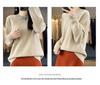 Women's Slimming Wool Pullover Sweater - Loose Knit, Versatile Autumn/Winter Base Layer, Solid Color, Round Neck.