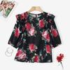 ZANZEA Blusa Casual da Donna a Maniche Corte con Stampa Floreale e Scollo Rotondo