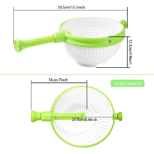 Salad spinner fruit salad rotator draining basket strainer salad spinner strainer handle folding compact foldable vegetable washing machine