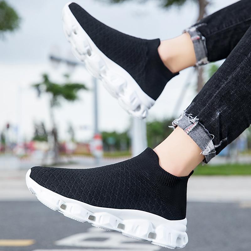 New Large Size Fly-woven Summer and Autumn Breathable Sports Shoes One Pedal Casual Shoes Couple Shoes