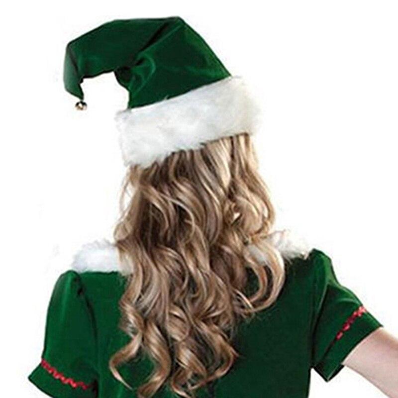 CCINEE Chapeau D'elfe De Noël, Long Chapeau De Père Noël Rayé En Feutre Pour Enfants Et Adultes, Décoration De Fête De Noël, Rouge Et Vert