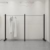Black Stainless Steel Floor-Standing Garment Display Rack for Women's Clothing Store