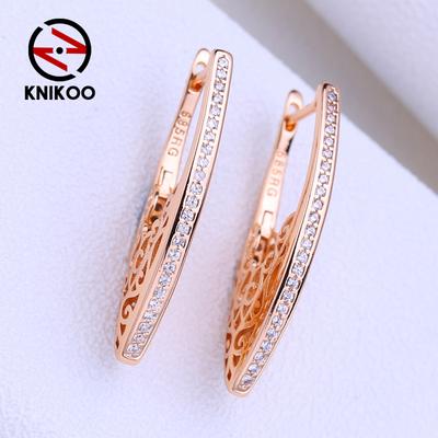 Clip Earrings For Women Fashion Cubic Zirconia Round Stud Earrings Jewelry For Wedding Party Gifts