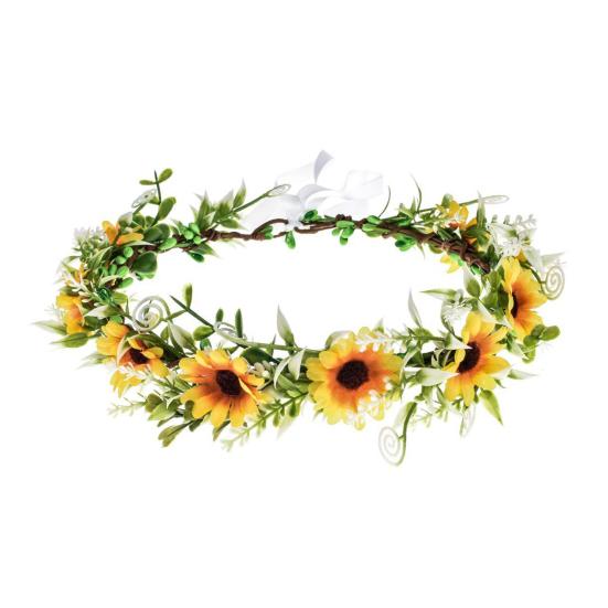 Bridal Flower Crown Fairy Style Flower Crown Artificial Flowers Eucalyptus Leaf Chaplet Head Wreath for Weddings Beach Vacation Photo Props