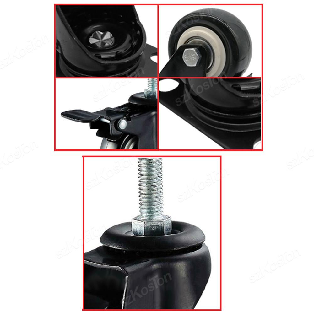 1Pcs Furniture Caster Heavy Duty 1.1/1 Inch 161 Rotatable M8 M11 Threaded Stem Swivel Castor Wheels with Brake Trolley Platform