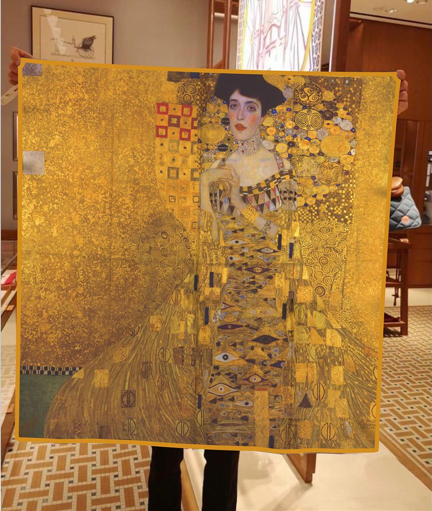 Neuer Seidenschal Adelsdame Print Quadratische Schals Kopf Echarpes Seide Foulards Femme Wickeltücher Strandschals Bandana Dame Hijabs 90CM