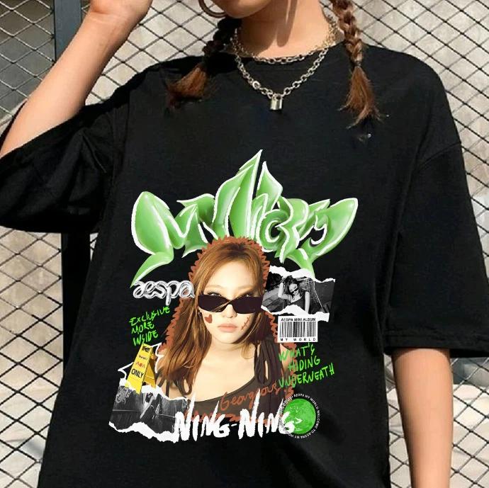 Ning Ning Aespa My World Vintage Shirt, Aespa Kpop T Shirt L