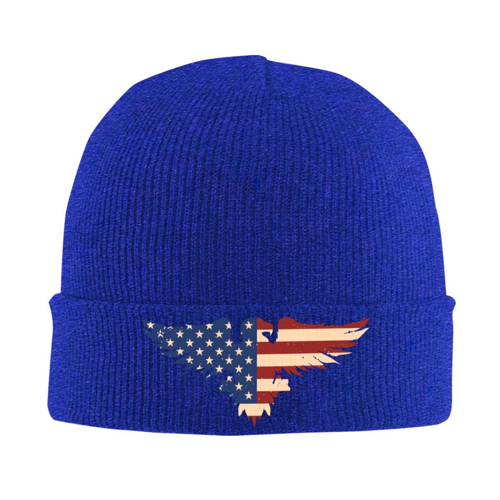 American Eagle Print Beanie Vintage Graphic Knit Hat Retro Streetwear Soft Warm for Unisex Women Elastic Cap Skullie Beanies Winter