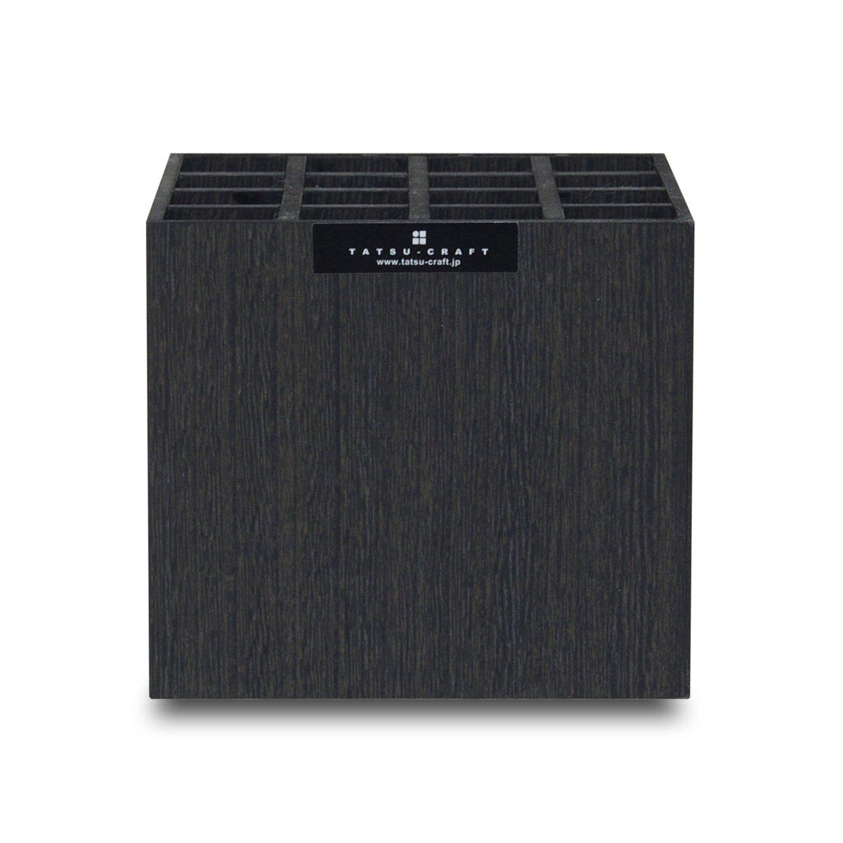 

Tatsucraft Basque Pen Stand, Small, 16 Pens, Black, Individually Boxed. Stylish, popular, convenient, and cute wooden pen holderpen case with large