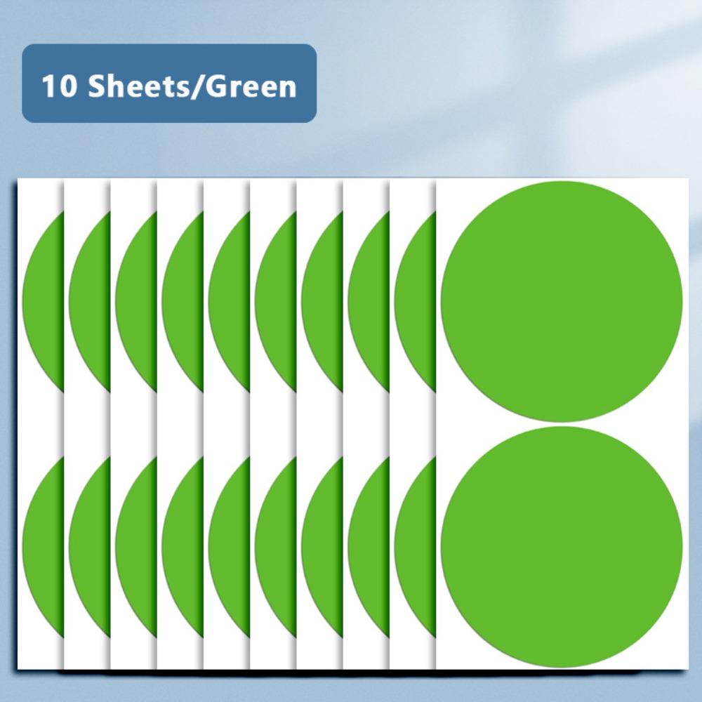 10Sheets Colored Self-adhesive Stickers 10cm Label Sticker Classification Dot Sticker Office Use
