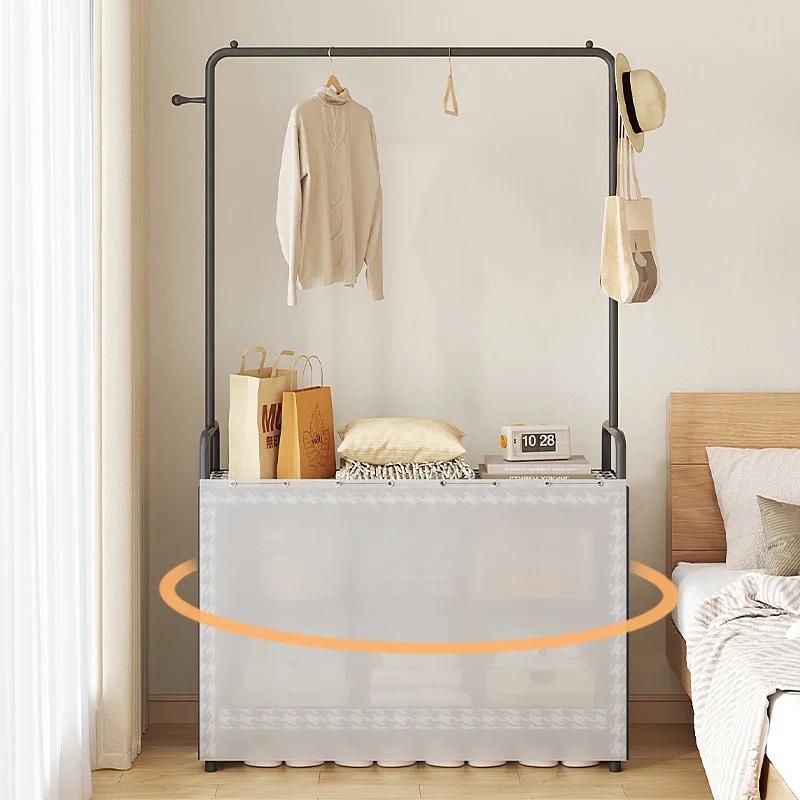 Indoor Thickened Clothes Hanger Rack Floor-standing Closet with Dust-proof for Home Small Apartment Clothing Storage Shelf