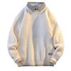 2024 Men's Autumn/Winter Loose Knit Sweater with Shirt Collar, Plus Velvet Two-Piece Look