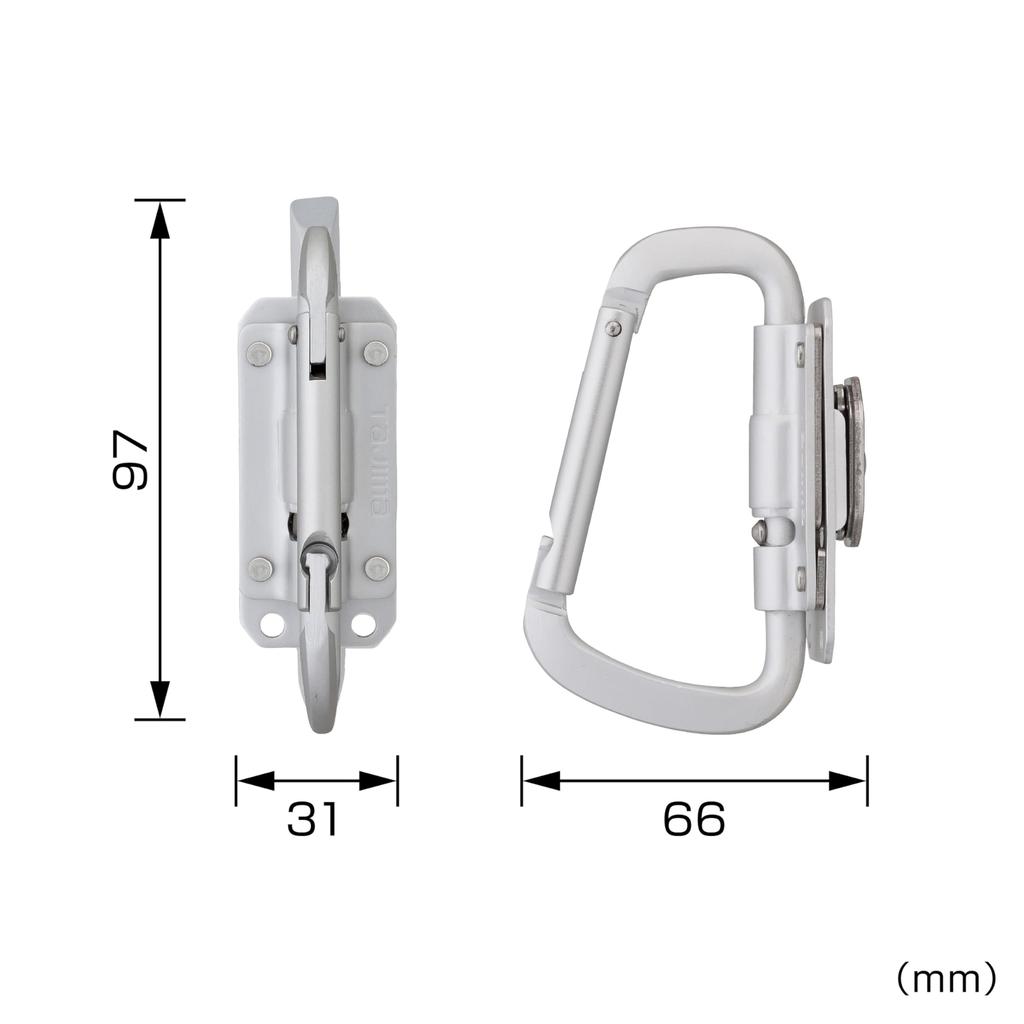 Tajima Safe System Aluminum Tool Holder with Slim Carabiner Folding Model Lightweight and Made of Thick Aluminum for Optimal Compatible with All Types