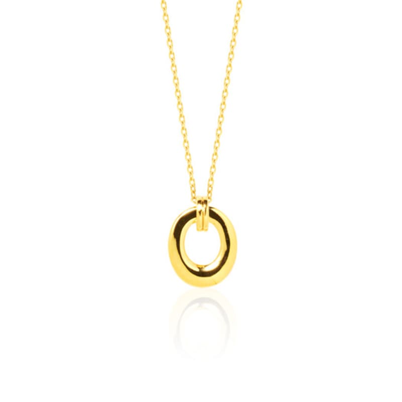 Shertz Bold Donut Pendant Ring Necklace (24k Gold Plated)