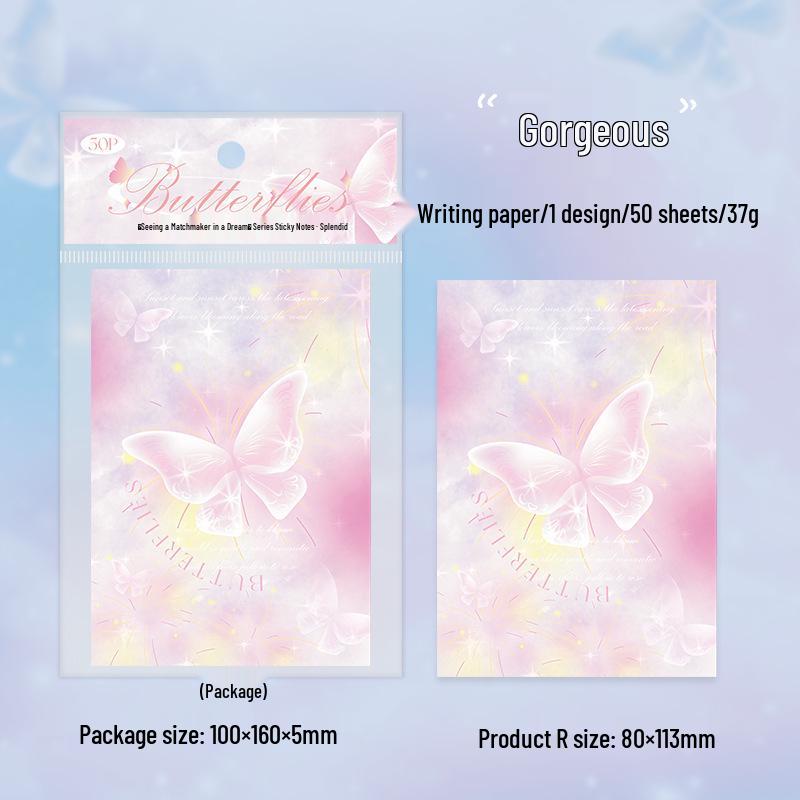Ketchup Girl Dream Watching Butterflies Notebook - 6 Styles, 50 Tearable Sheets