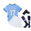 24-25 Man C Home No. 17 Club Football Suit Children'S Suit Size 14-30 Size