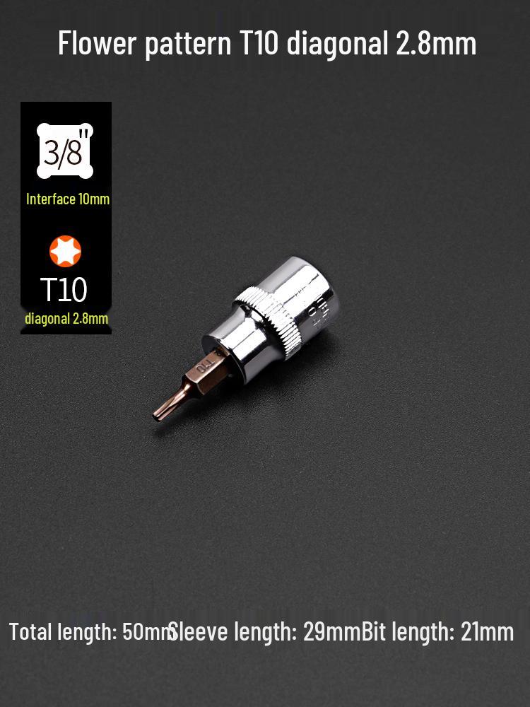 Flower Pattern Torx T30 T40 Slotted Phillips Screwdriver Bit Set with Press-Fit Heads