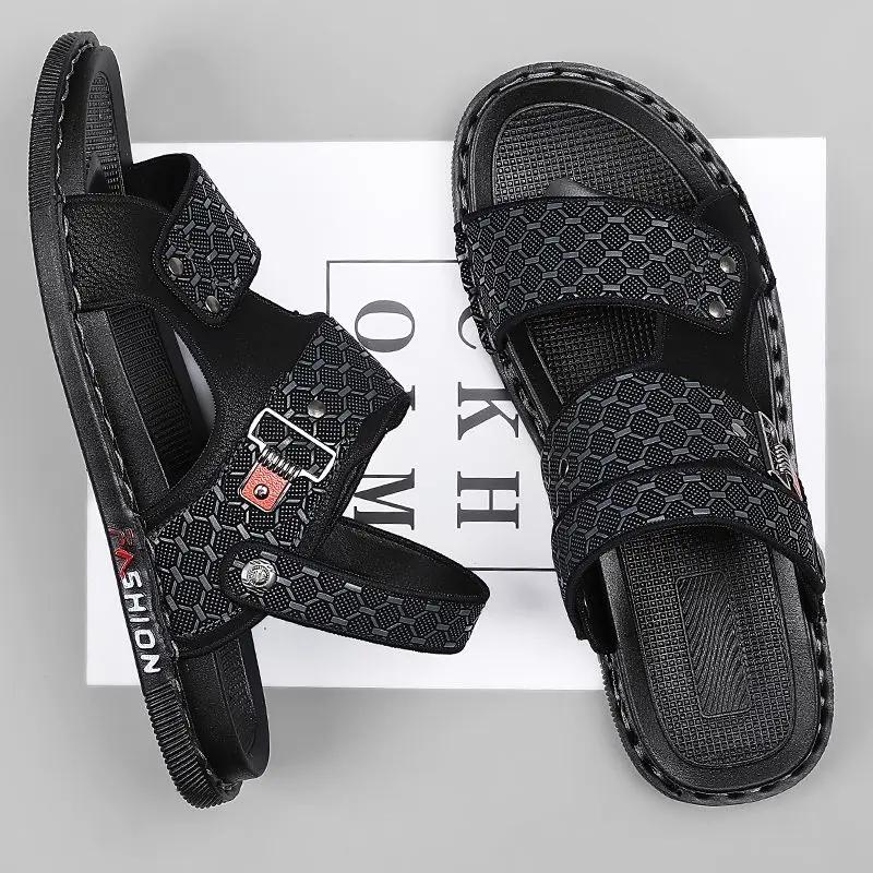Fashion Sabot Sandals Man Soft Beach  ShoesGenuine Leathe Platform Comfortable Pvc Clappers 2025 Original Style Trend Slippers for Men