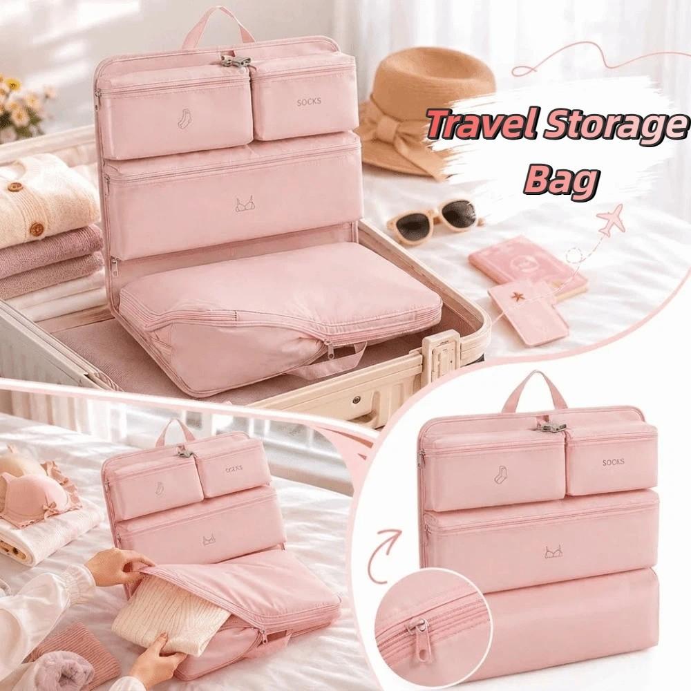 Hanging Structure 6-in-1 Compression Storage Bag Travel Luggage Organizer Clothes Storage