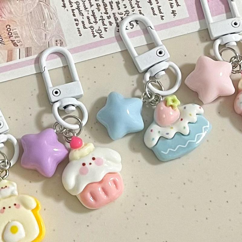 Niedlicher Cartoon-Schlüsselanhänger mit kleinem Bärenkuchen, süßer, exquisiter Schlüsselanhänger, Anhänger, vielseitige Rucksack-Dekoration, Zubehör, Geschenke