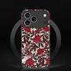 Red Floral Lace Pattern  Glass phone case mobile phones for iphone 17 pro max cover for iPhone 17 16 15 14 13 12 11pm Pro Plus
