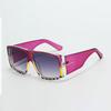 New in Sun Glasses for Women Modern Minimalist Style with Black Orange Lenses Golden Decorative Strips for Glasses Women