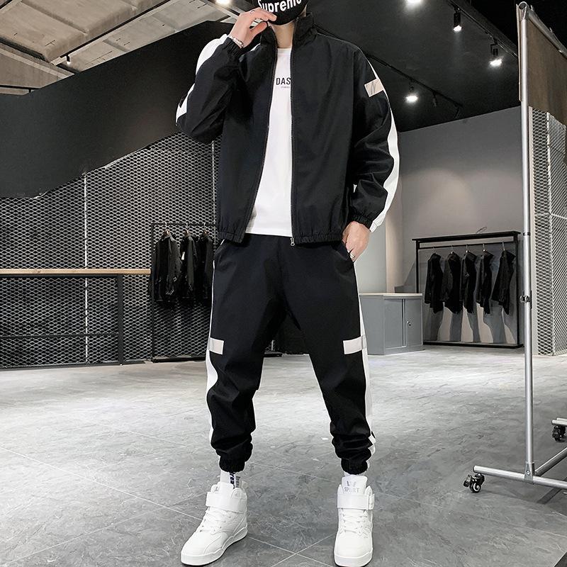 Men's Spring 2025 Korean Style Casual Suit: Youth Sport Two-Piece Set Plus Size