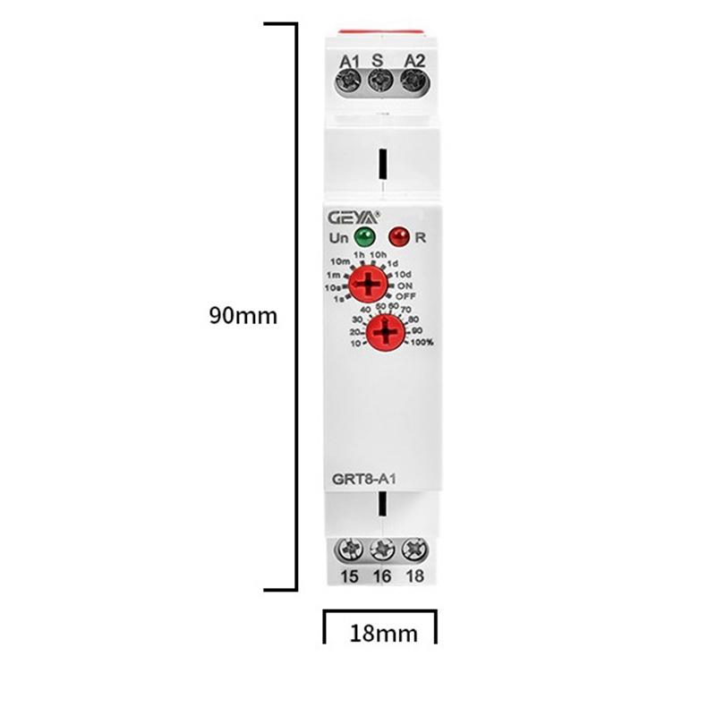 2026+ Delay Timer Switch 12V-240V Mini Power on Delay Time Relay DIN Rail Type GRT8-A1