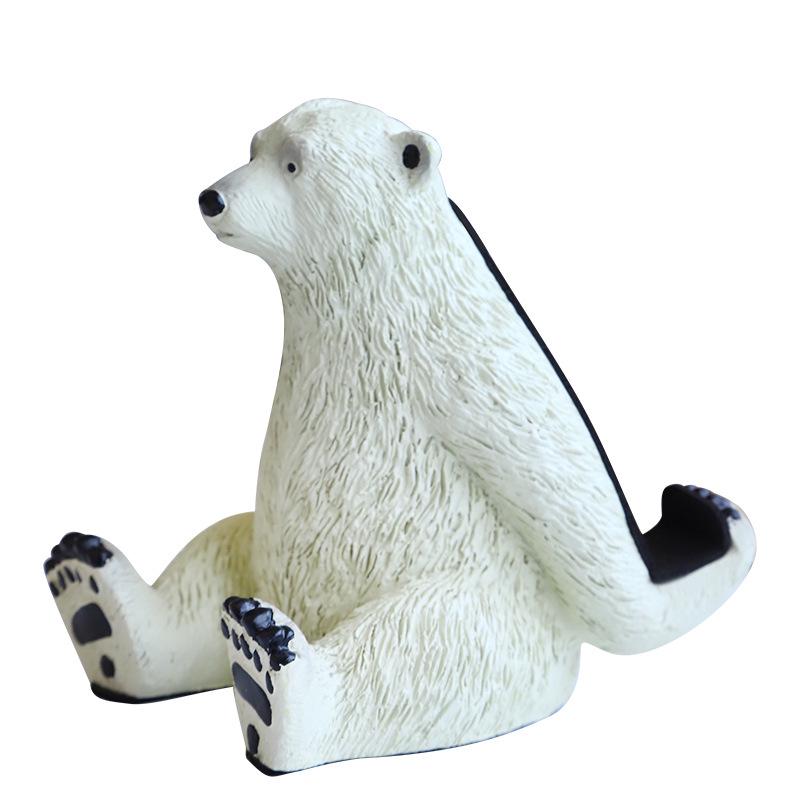 Creative Resin Polar Bear Phone and Tablet Stand Holder Craft