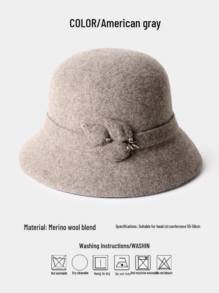 

Женская шерстяная шапка-ушанка в стиле ретро на осень/зиму — теплая, стильная, в японском и британском стиле бежевый/серый