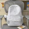 Schoolbag spring new Korean style INS style lace trim middle school backpack, large capacity middle school backpack for women